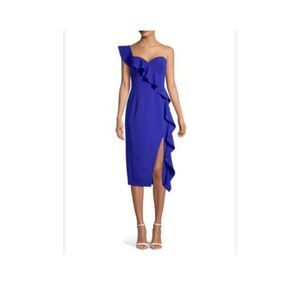 Adrianna X Adrianna Papell Knit Crepe Cocktail Dress Royal Blue Size 20W NWT